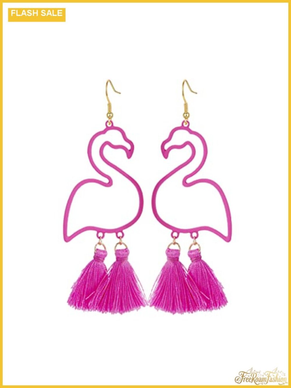Flamingo Drop Dangle Earrings Boho Tropical Lightweight French Wire